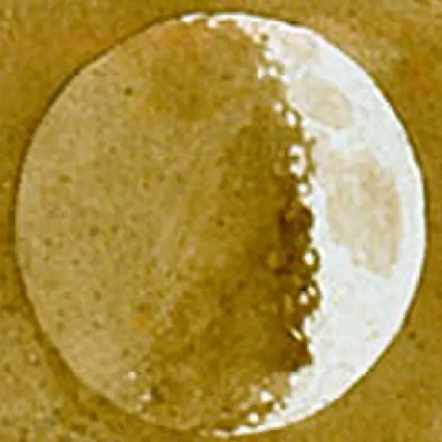 Galileo's drawing of a wider crescent on a dark wash